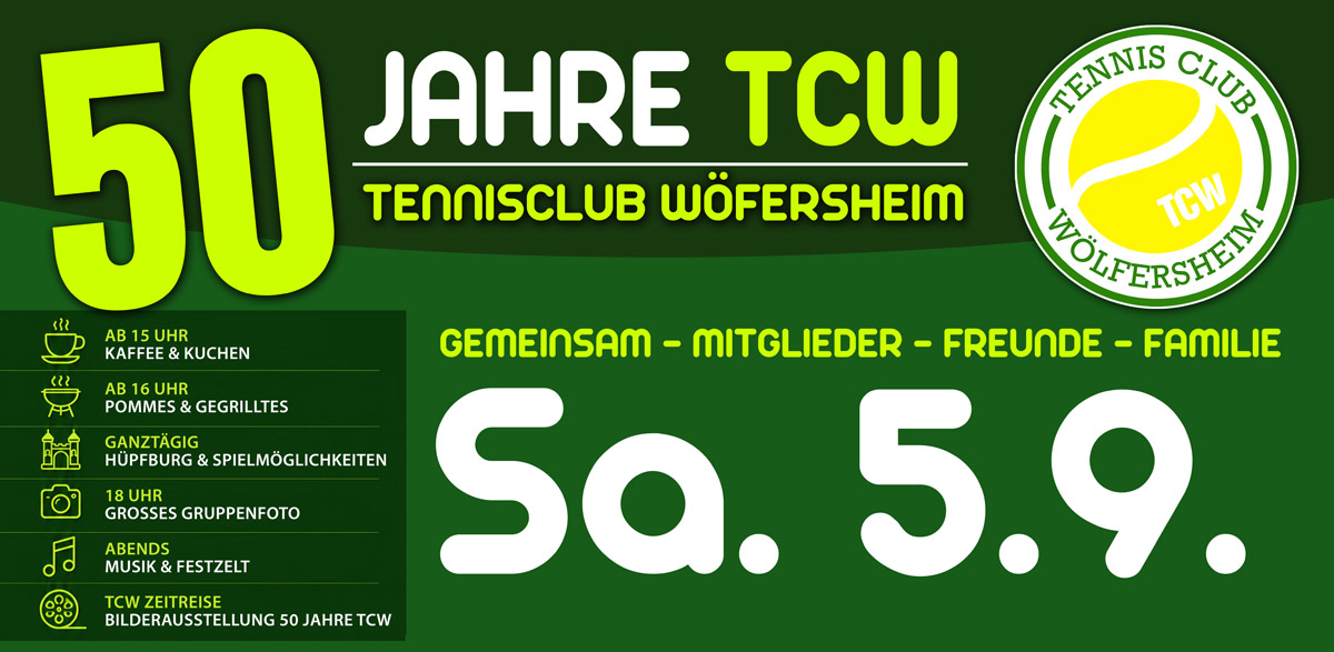 50 Jahre TCW – Wir feiern zusammen am 5.9.2026
